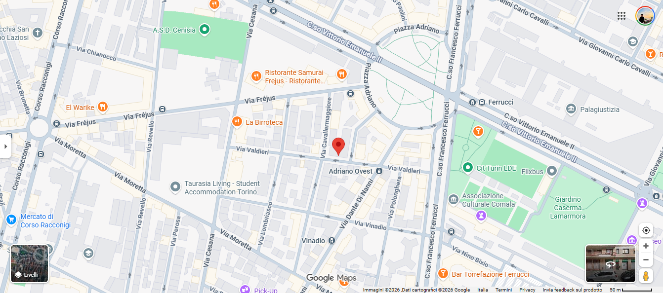 Mappa dello Studio a Torino - Via Valdieri